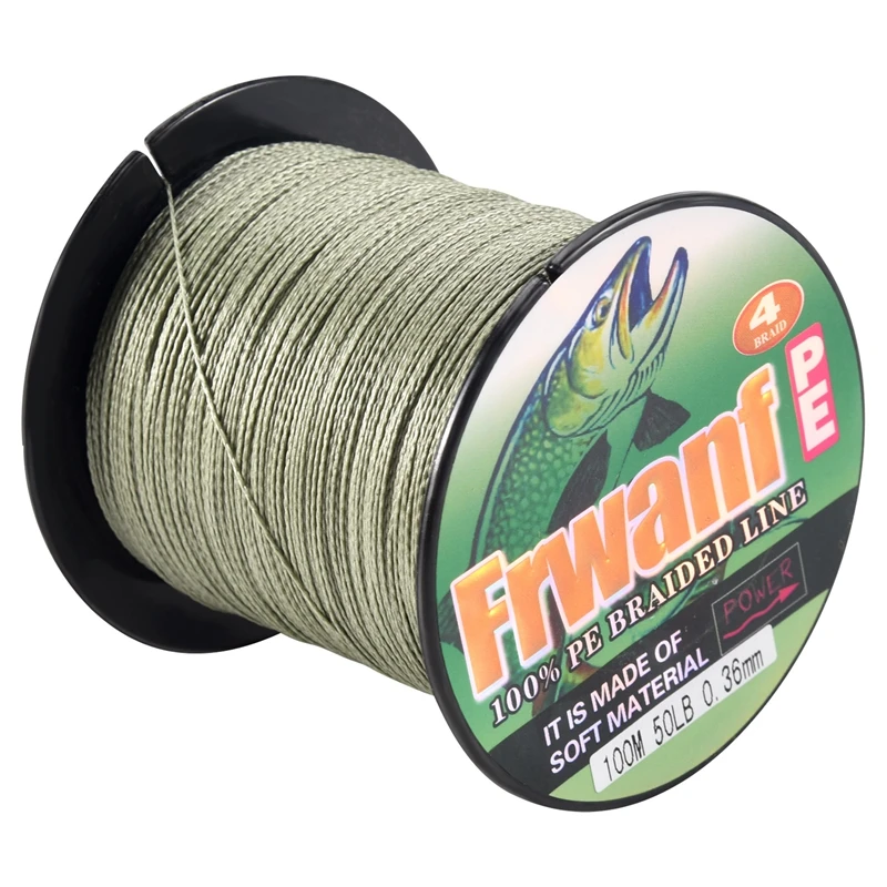 Frwanf PE Braided Fishing Line 4 Strand 100M Super Strong Multifilament Thread For Carp Fishing Carp Lines 12Lb