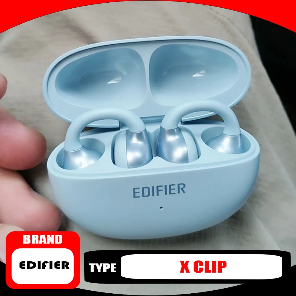 EDIFIER X Clip Bluetooth Earphones Wireless BT6.0 Open Ear Clip Type Semi-in-ear AI Smart Sports Music Gaming Headphones Simple