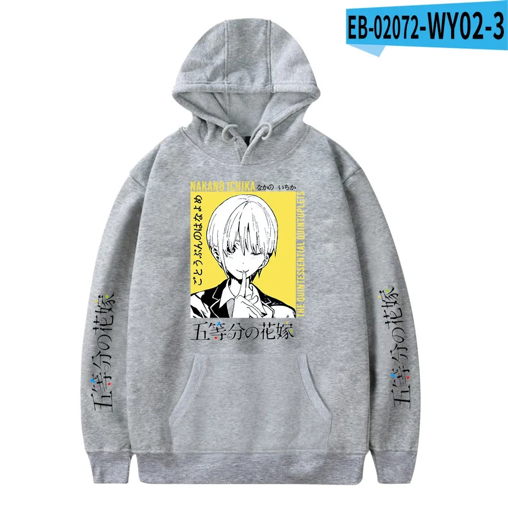 Los quintillizos por excelencia Ichika Nino Miku Yotsuba Itsuki estampado de Anime hombres mujeres Sudadera con capucha Manga sudadera Harajuku