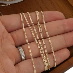 6 Feet 14K Gold Filled Curb Chain,Unfinished Gold Curb Chain Necklace, Gift for Women or Men,Jewelry DIY Free Shipping-104044