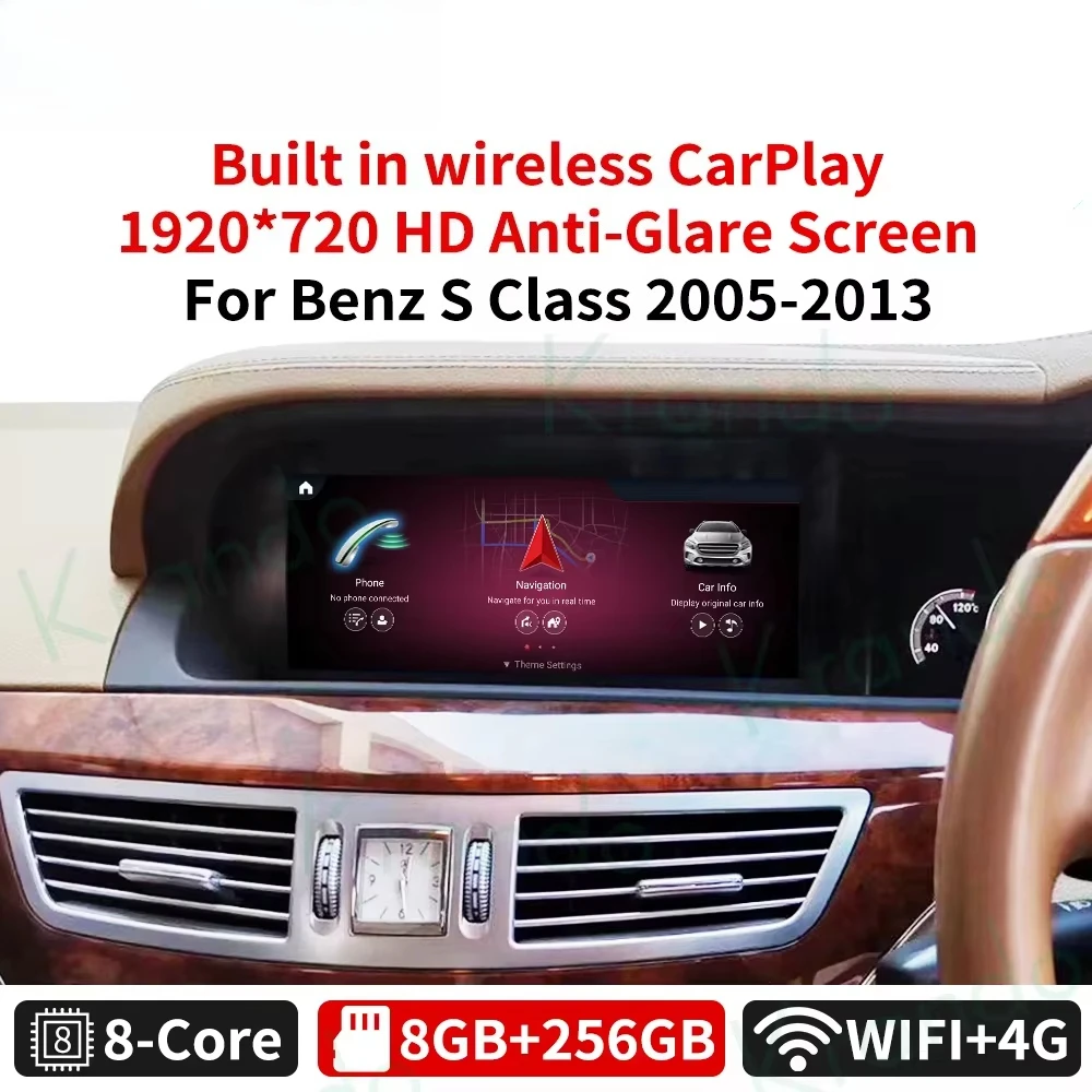 Krando 10.25'' RHD Android Car Head Unit For Mercedes Benz S W221 W216 CL 2005-2013 Car Multimedia Wireless Carplay Auto Stereo