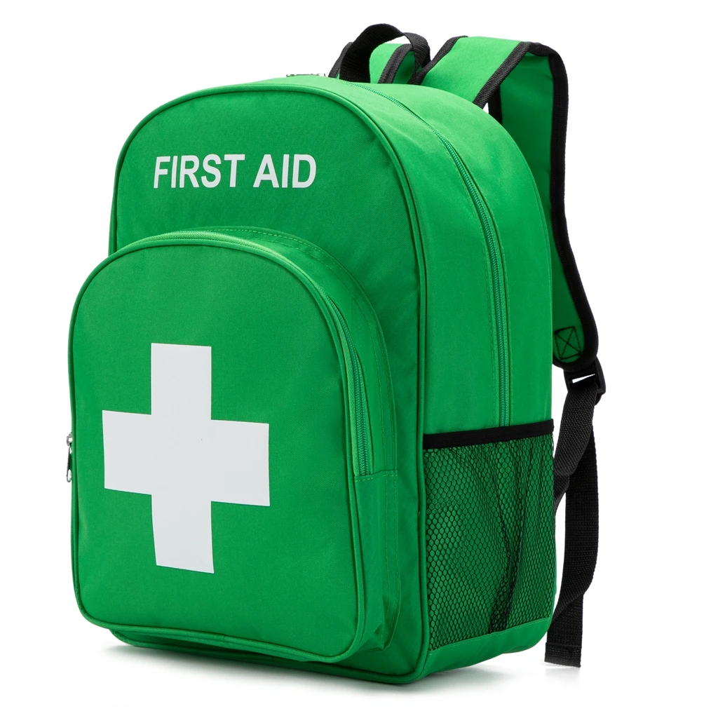 Red Emergency Bag First Aid Backpack Empty Medical First Aid Bag Treatment First Responder Trauma Bag for Preschool Field Trips