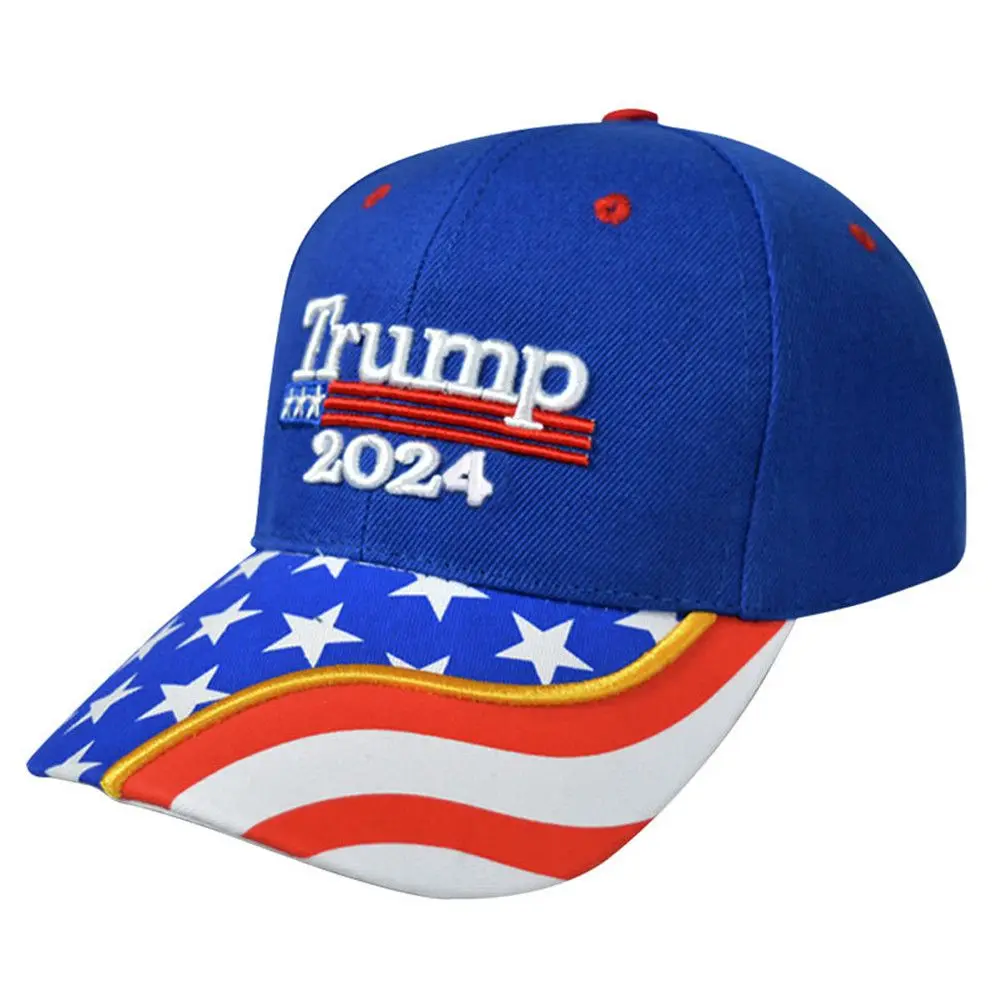 Trump 2024 US Flag Baseball Cap Trump Cotton Sunscreen Hats Adjustable Trump Supporters Cap