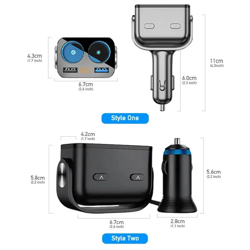 Car Cigarette Lighter Charger 12V USB Socket Splitter QC 3.0 Quick Charge Auto Power Adapter Plug Cigar Jack Fast Charger