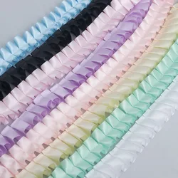 11 Colors 2.5 Cm Lace Ribbon Pleated Ruffles Clothes Diy Lace White Black Red Pink Lace Trim Fringe Fabric High Quality Frill