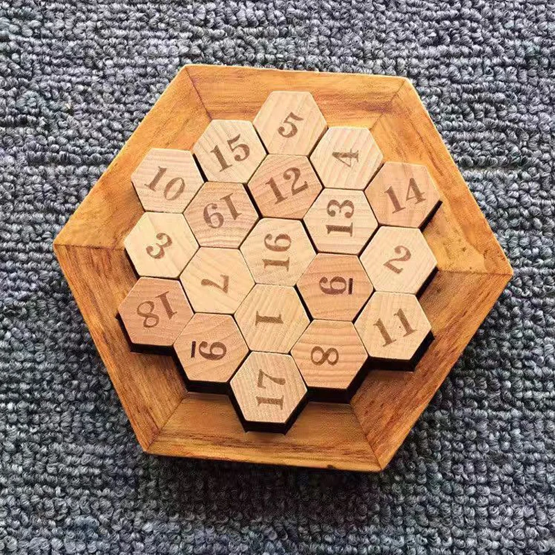 Wooden Hexagon Sudoku Number Puzzle Logical Thinking Math Games Toys Kids And Adults IQ Test Montessori Rompecabezas De Madera