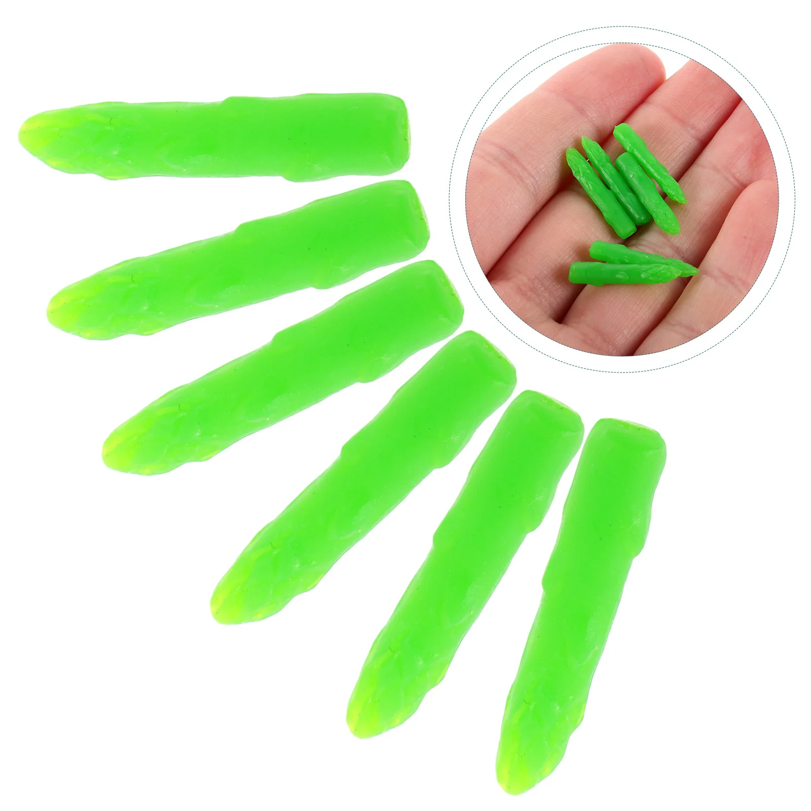 50 Uds Mini accesorios de espárragos verduras artificiales realistas comida falsa realista para exhibición de cocina decoración de fotografía