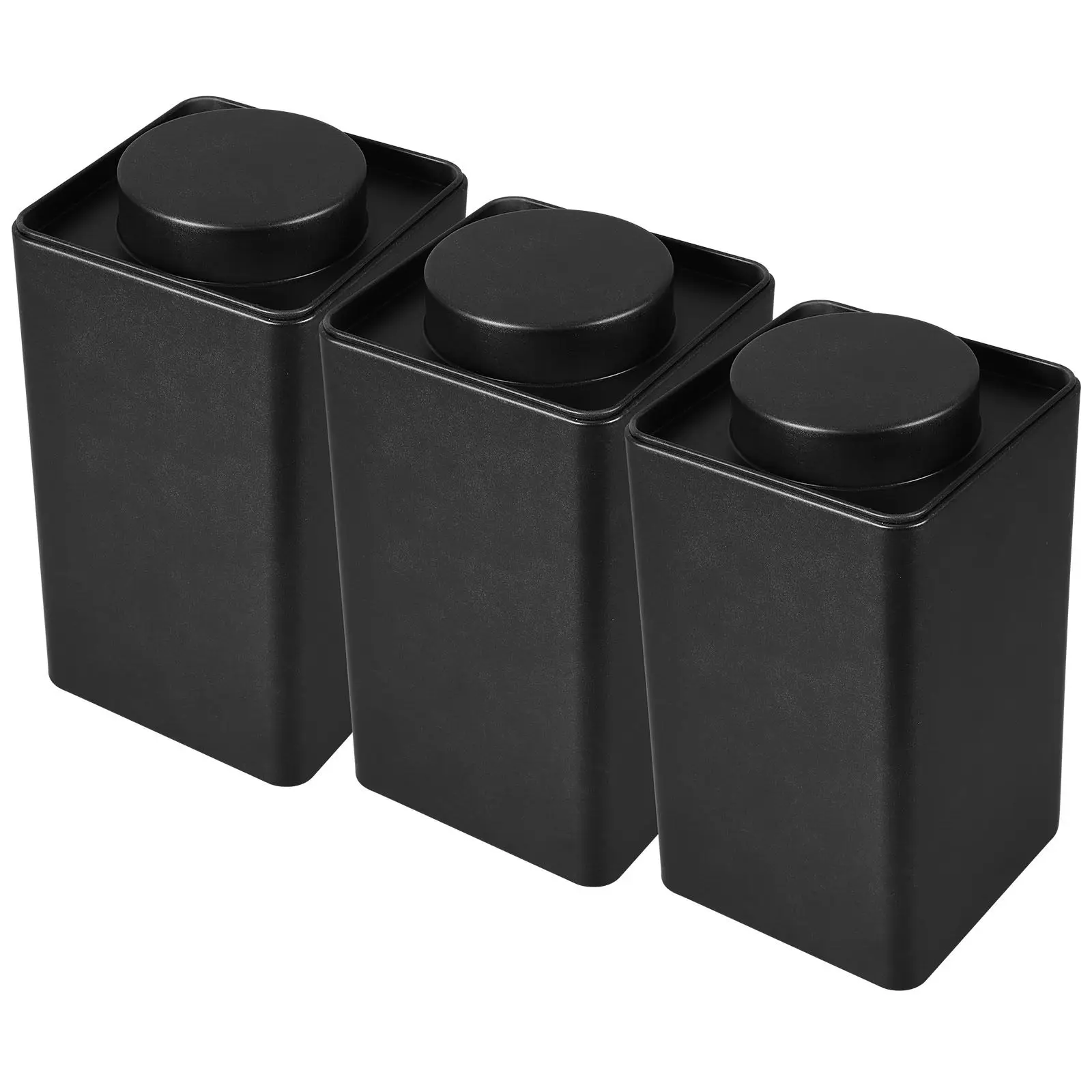 3Pcs Elegant Vintage Metal Tea Canister Set Airtight Rustproof Storage for Loose Leaf Tea Coffee Sugar Compact Travel Friendly