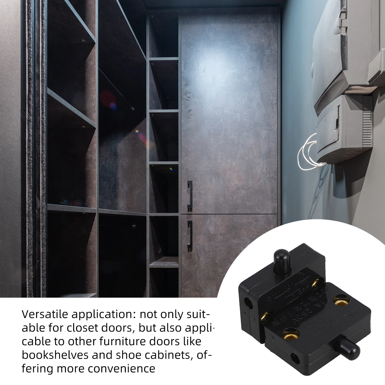 

2pcs Door Cabinet Switch Touch-Activated Closet Light Switch Normally Closed Magnetic Sensor For Wardrobe Bookshelf Shoe Cabinet