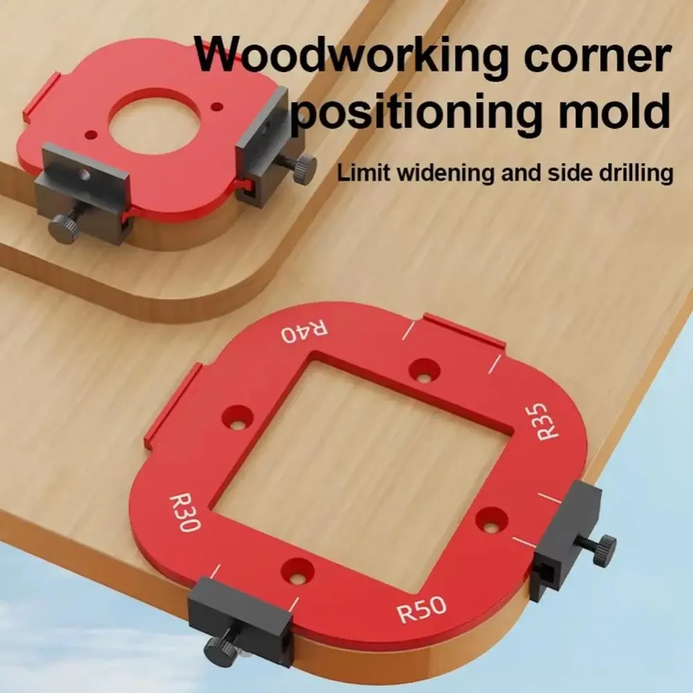 R10-R50 Corner Radius Positioning Template Aluminum Router Jig Arc Angle Cutting Aid for Woodworking Trimming Hand Tools