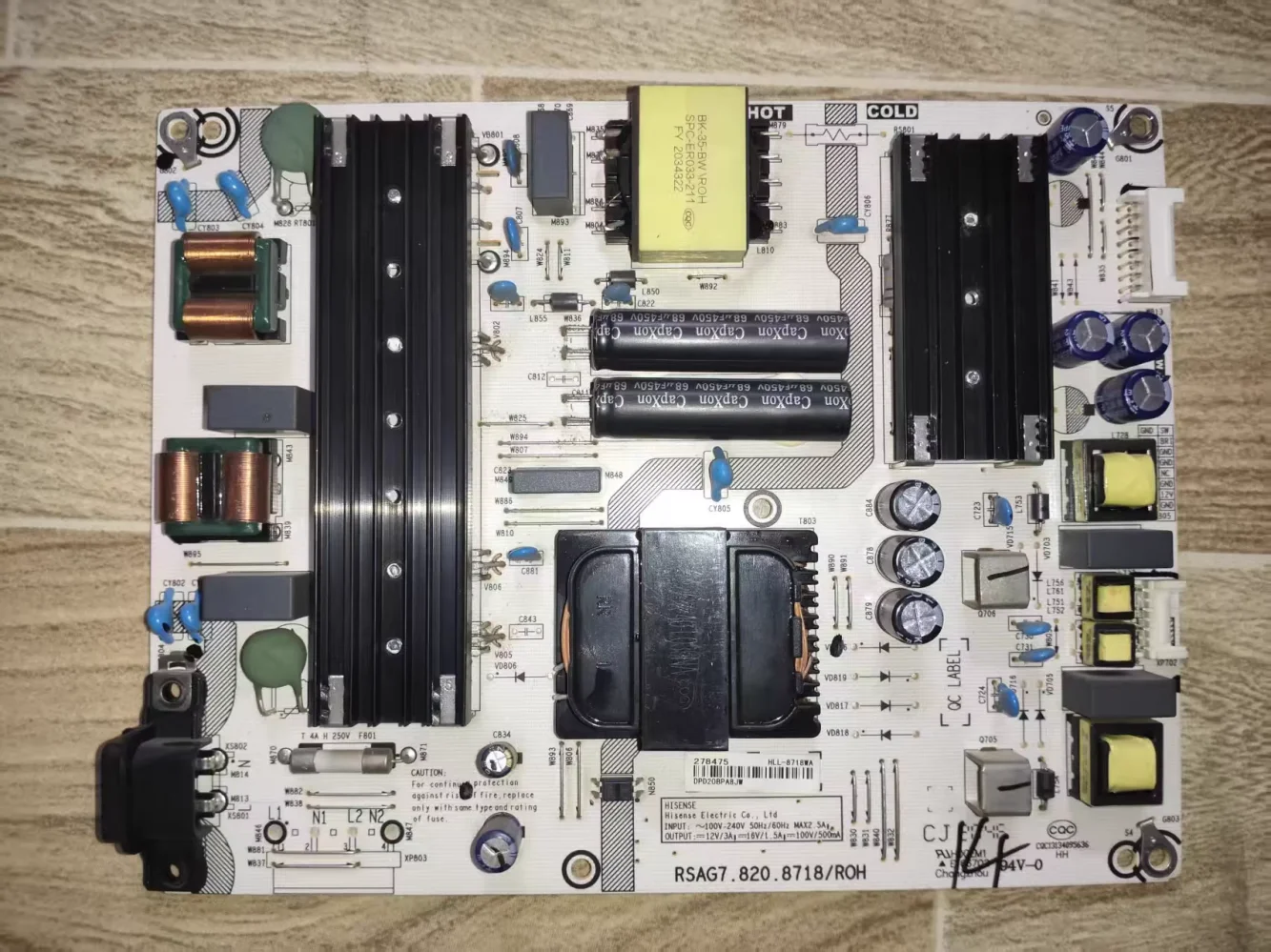 65A52F RSAG7.820.8718/ROH Usado para placa de alimentación Hisense