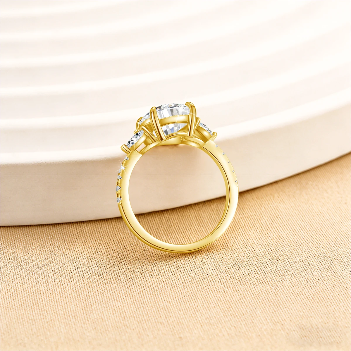 925 Sterling Silber Prächtiger 4,5 Karat Ovaler Moissanit-Ring für Damen, Marquise Kubikzirkonia Hochzeits- und Versprechensringe, Jubiläumsring – Detail 6