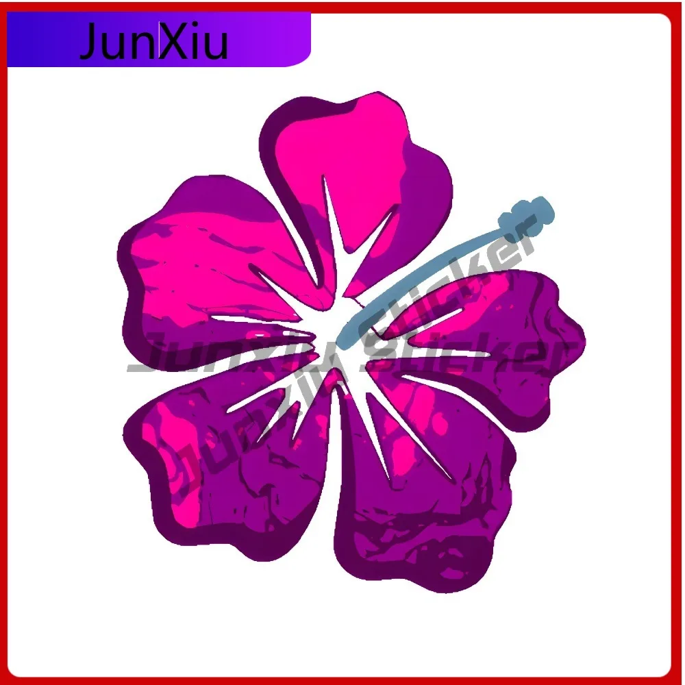

Pink Holographic Hibiscus Flower Funny Car Laptop Window Bumper Waterproof Vinyl Decal Sticker Aesthetic Trendy Unique Funny