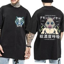 Demon Slayer Print New Fashion Men's T Shirt Summer Unisex Short Sleeve Harajuku T Shirt Anime Hashibira Inosuke Cotton T-shirts