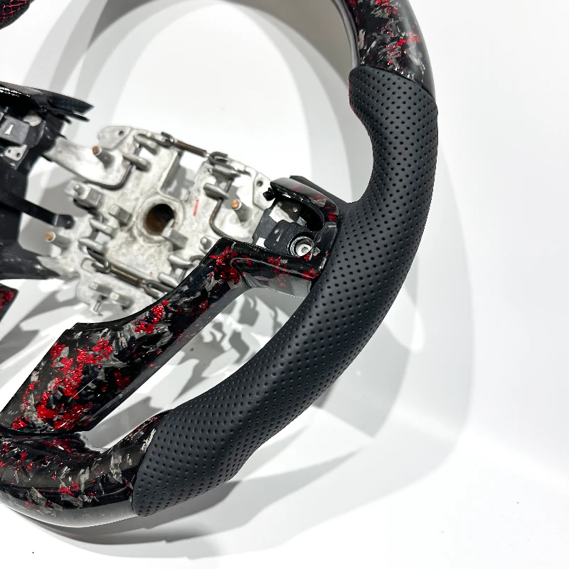 Exquisite perforated leather red forged carbon fiber steering wheel suitable for Pontiac G8 Holden COMMODORE VE Chevrolet SS