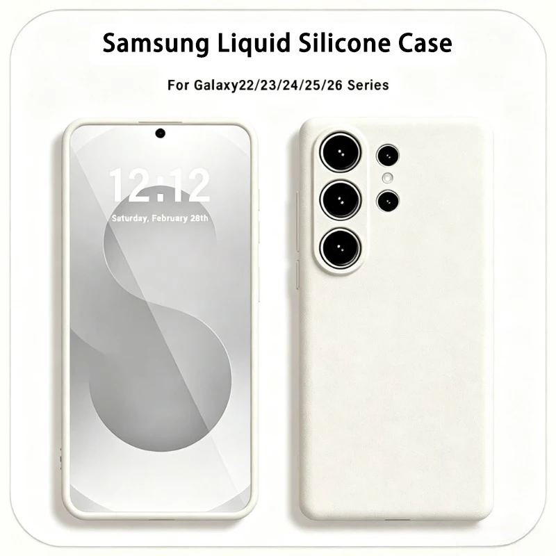 Funda original de silicona líquida para Samsung Galaxy S26 S25 S24 S23 S22 Ultra Plus, suave y anti golpes 2
