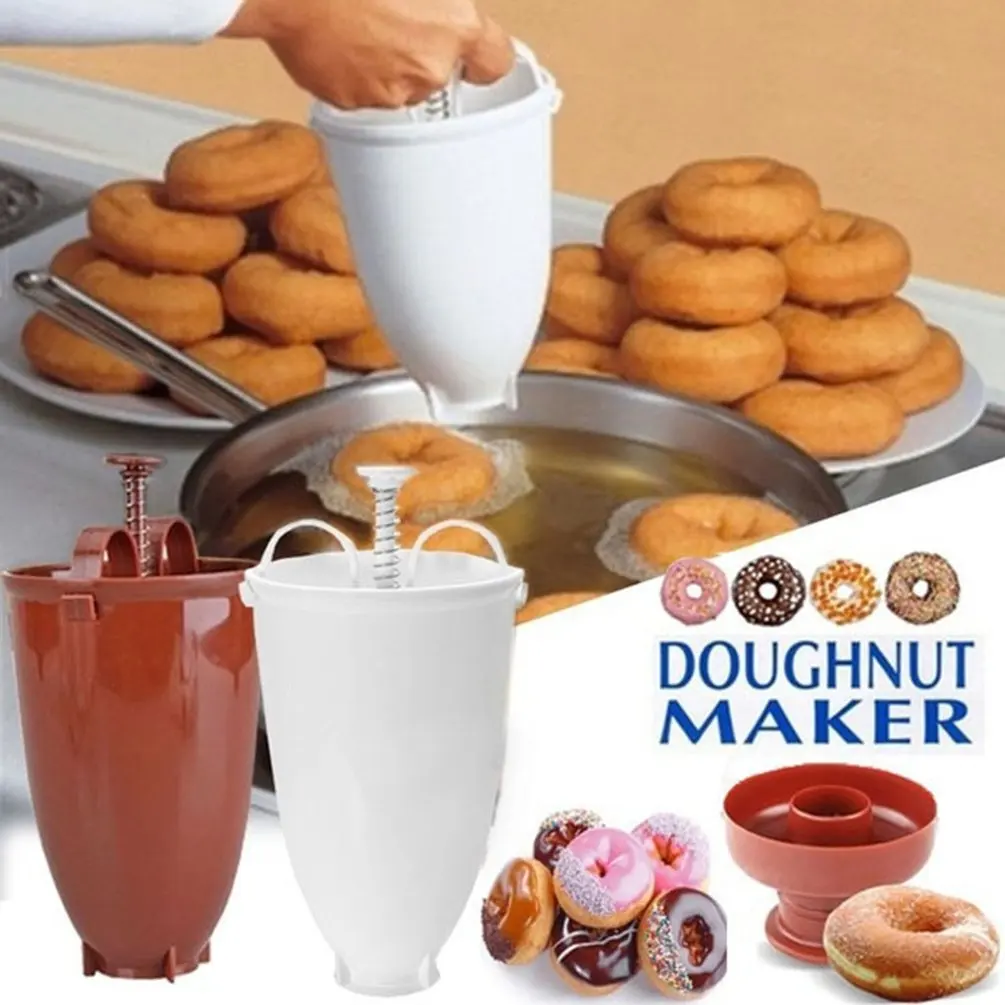 Molde de donuts de plástico, dispensador Manual portátil, fácil y rápido, herramienta para hornear, utensilios de cocina