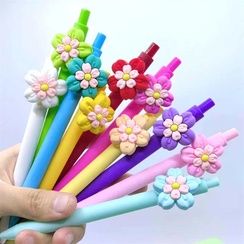 جديد جديد 3D زهرة سلسلة قلم محايد اللون لينة فيلم زهرة على شكل قلم حبر جاف الإبداعية هدية القلم مناسبة للاستخدام المكتبي #3