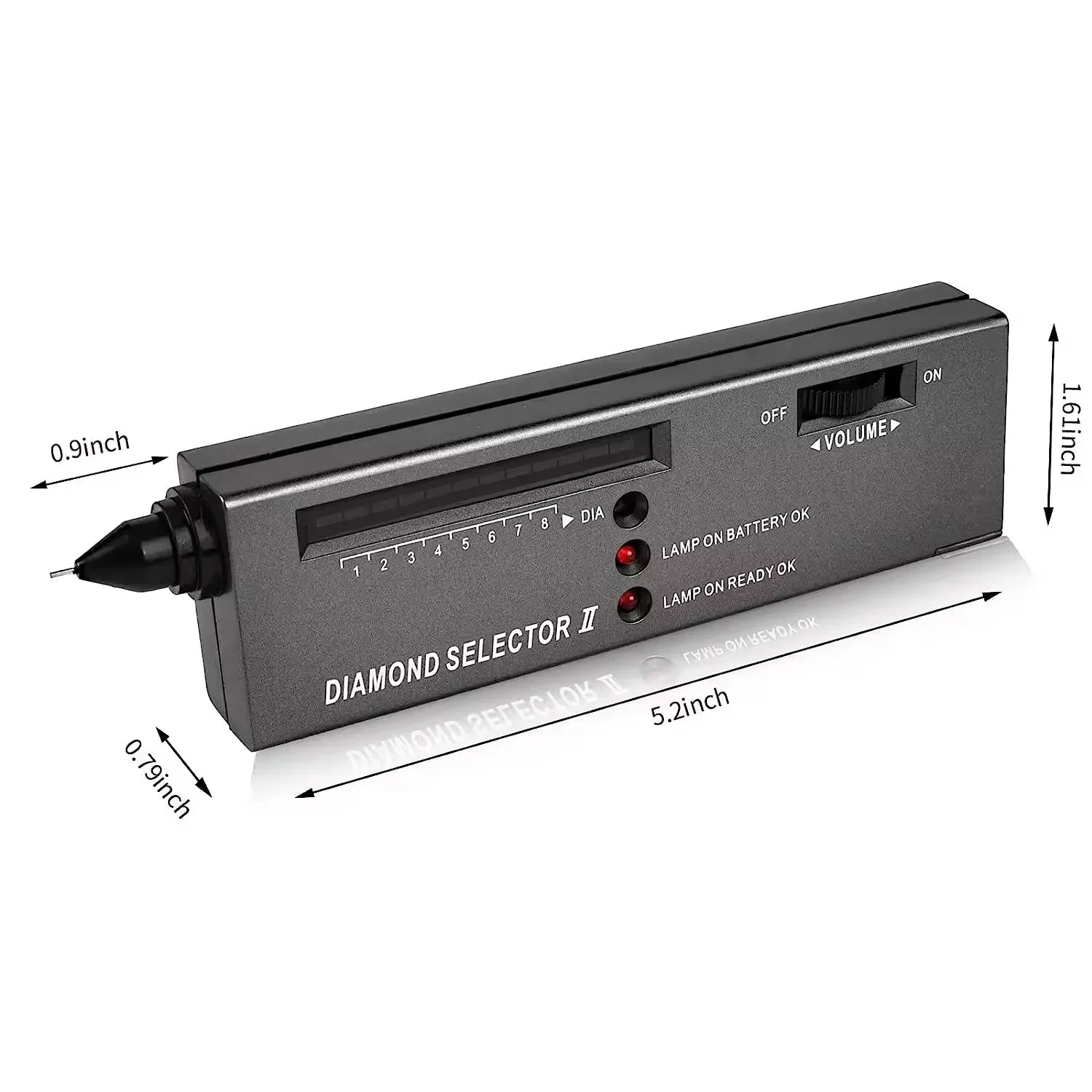 جهاز اختبار الماس المحمول ومحدد الأحجار الكريمة - أداة قلم اختبار المجوهرات على شكل مويسانيتي/روبي/الياقوت/الذهب