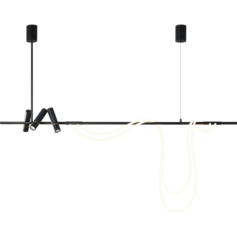

Nordic restaurant chandelier, modern simple special-shaped arc winding exhibition hall lamps