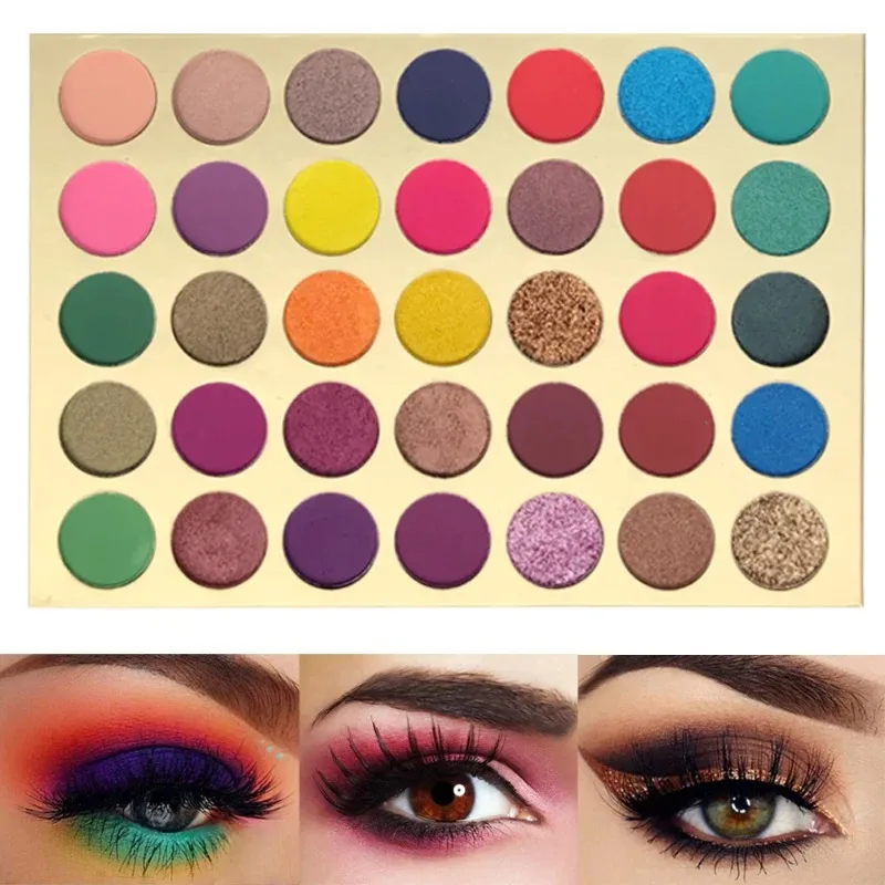 

Private Label 35-colors Glitter Eyeshadow Palette Waterproof Matte Shimmer Pigmented Long Lasting Eyes Beauty Makeup Bulk