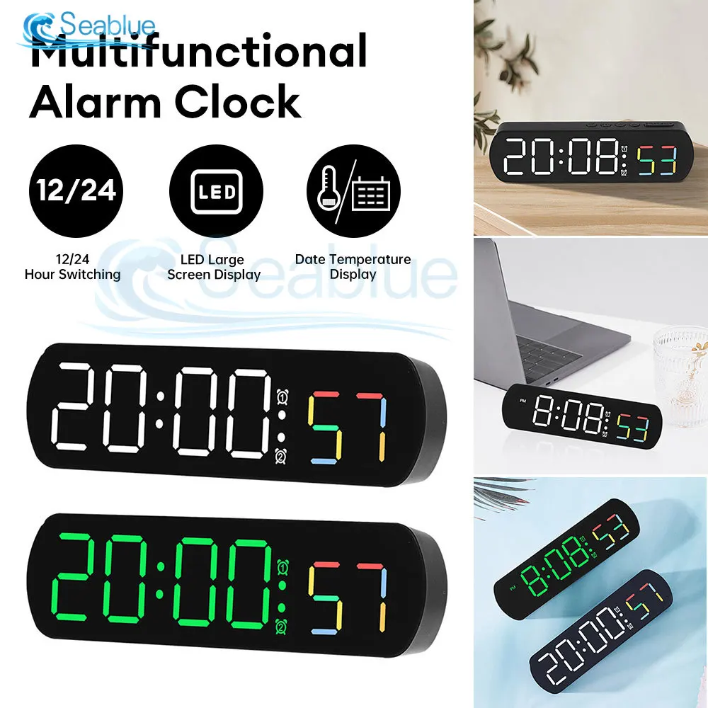 Electronic Clock Creative Multifunctional Led Alarm Clock Temperature Jump Second Display Positive And Countdown Bedside Clock