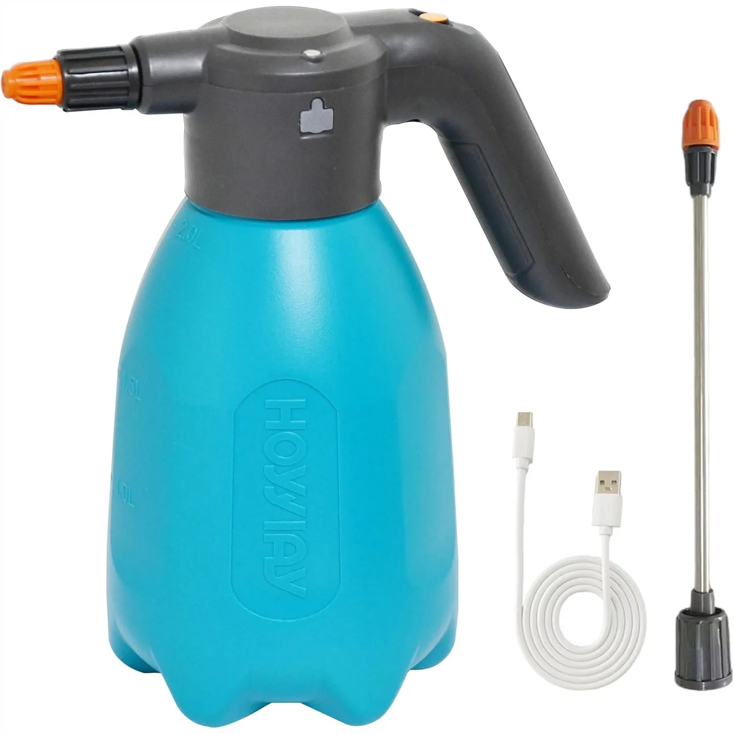 

Electric Spray Bottle 2L/0.5Gal Plant Mister, Rechargeable Battery Powered Sprayer with Extended Nozzle for Indoor Plants