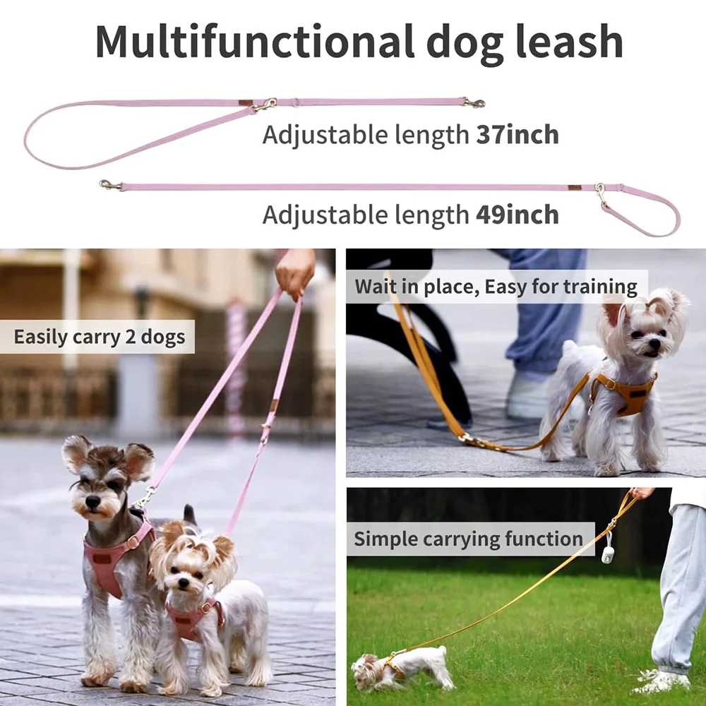 No Pull Small Dog Harness with Multifunction Dog Leash Lightweight Soft Adjustable No Choke Escape Proof Pet Harness Vest