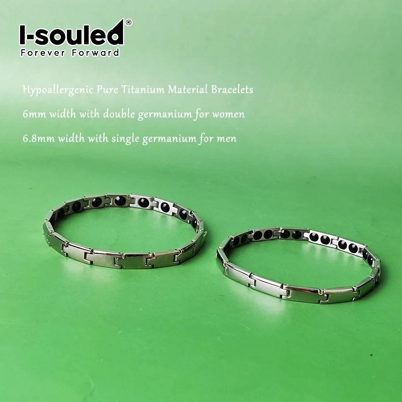 

Men's Pure Titanium Bracelet 99.99% Germanium Health Jewelry Magnetic Tourmaline Energy Power Accessory Korean Popular Style