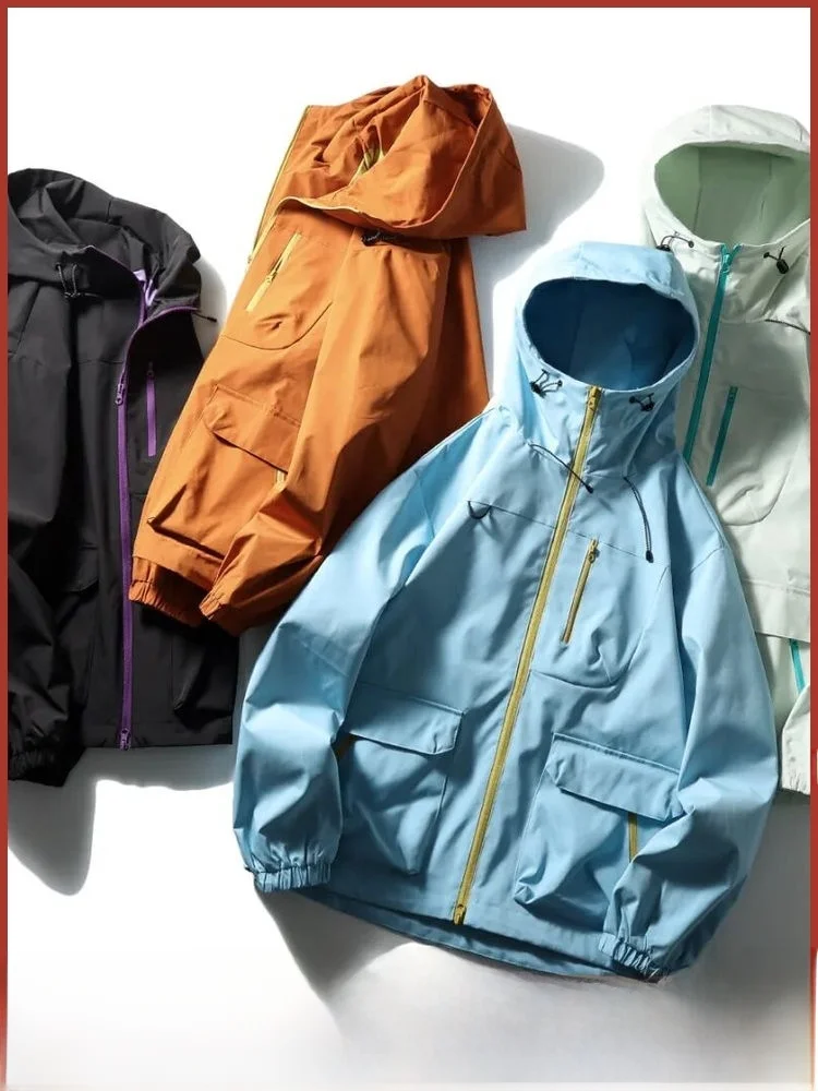 

Уличная мужская повседневная ветрозащитная водостойкая куртка, новая осенняя рабочая одежда, пальто свободного покроя из полиэфирного волокна, длинная молния све