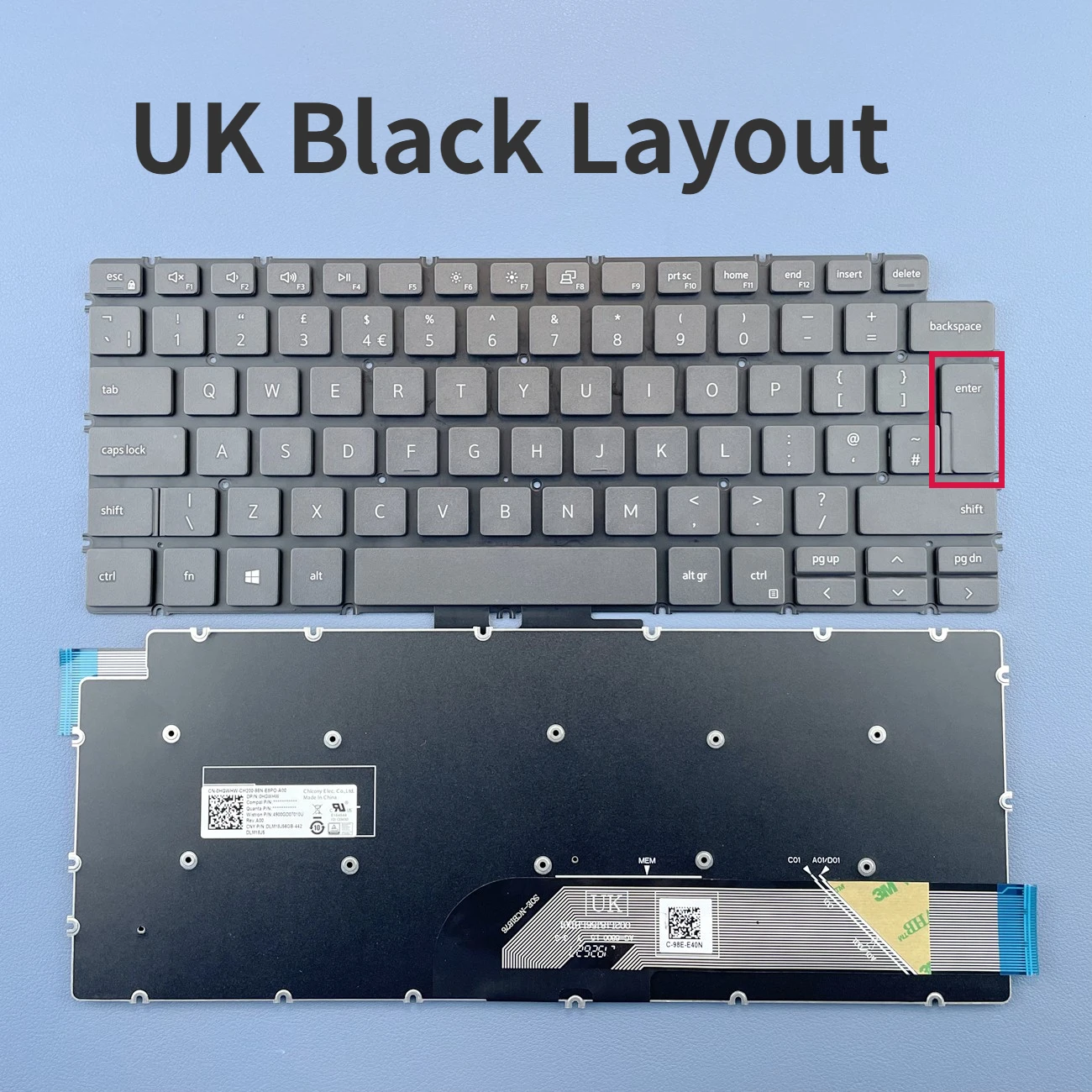 Italian UK Black Keyboard For Dell Inspiron 13 5390 5391 7390 7391 14 5493 5498 7490 7491 5490 5494 Latitude 3301 3410