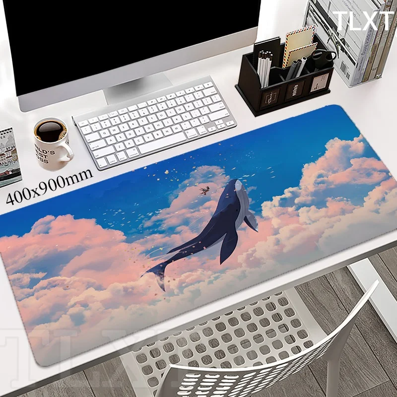 Sky Clouds Landscape Gaming Mousepads Desk Rug Gamer Mousepad Large Mouse Mat Whale Desk Pads Keyboard Mats Design Mouse Pads