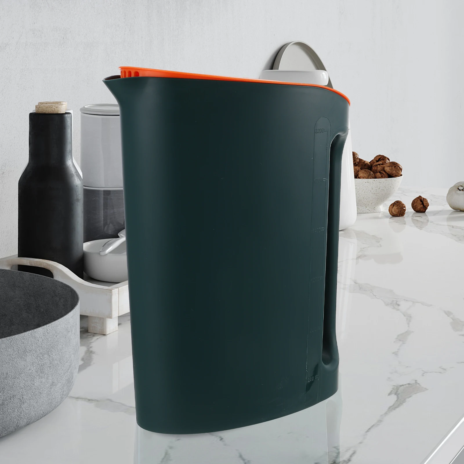 

Large Water Pitcher 2L Summer Holder Thickened Plastic Beverage Container Scaled Handle Drinking Jar For Home Kitchen