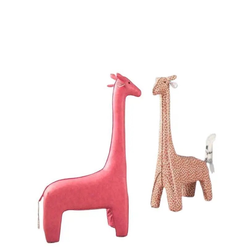 Nordic animal seat creative baby giraffe chair, home living room cartoon shoe changing stool