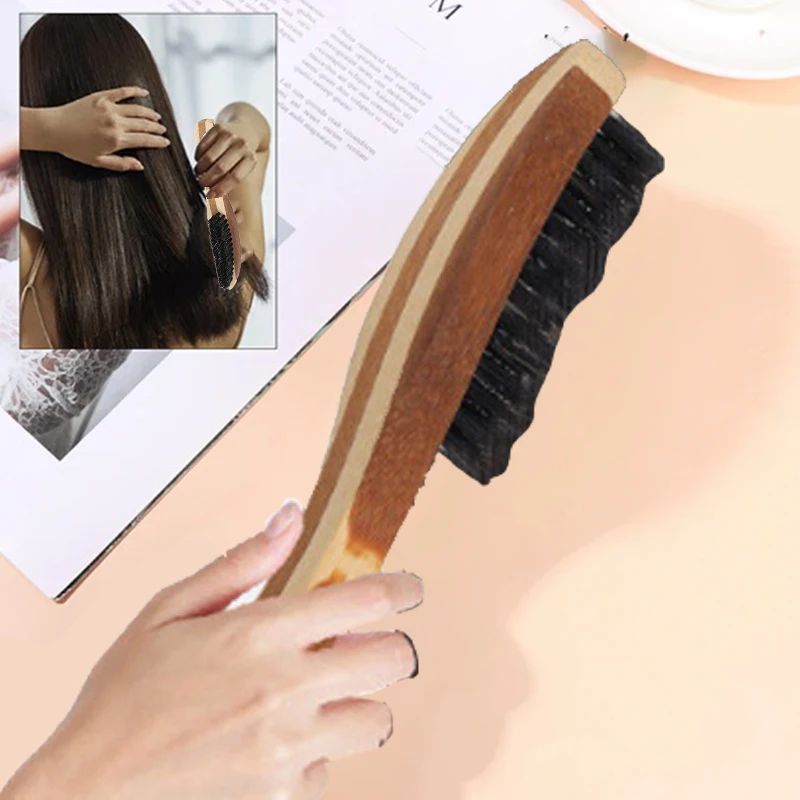 

Barbershop Men Beard Brush Wooden Handle Bristle Hair Cleaning Brush Broken Hair Remover Comb Hairdressing Neck Barber Tool