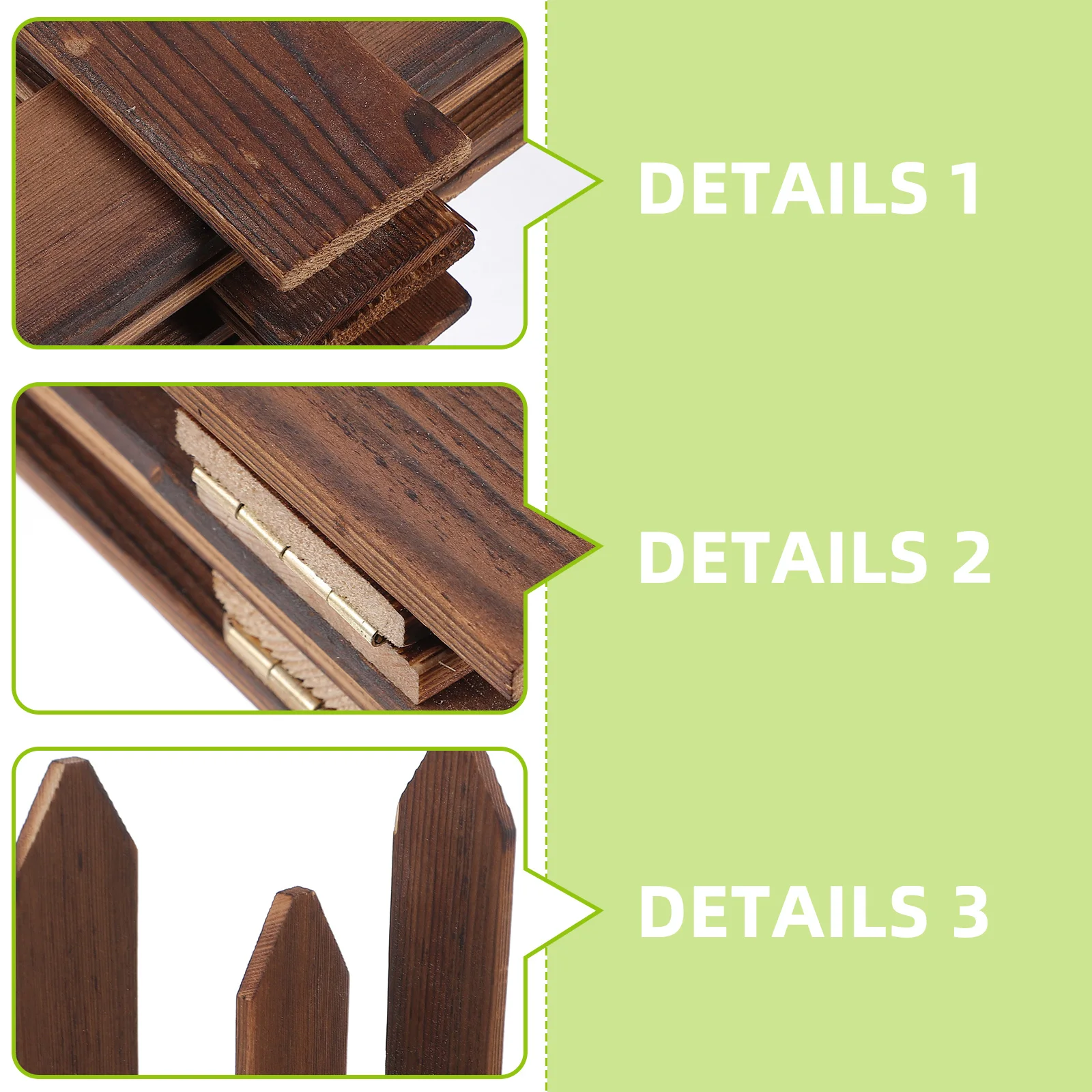 

Wooden Fence for Garden Christmas Short Outdoor Pastoral Fences Decor Carbonized Edging Yard Anti corrosive Courtyard Partition