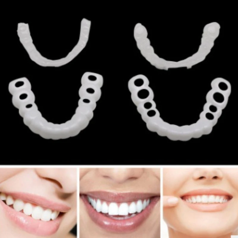 

1 Sets =2pieces Instant Perfect Smile Teeth Teeth Veneers Whitening Cosmetic Denture Fake Tooth Cover Oral Hygiene Tools