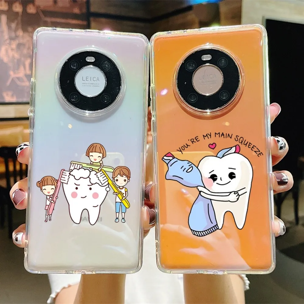 Teeth cute cartoon Phone Case for Samsung S10 20 22 23 A10 40 for Xiaomi10 Note10 for Huawei P50 20 Honor60 70