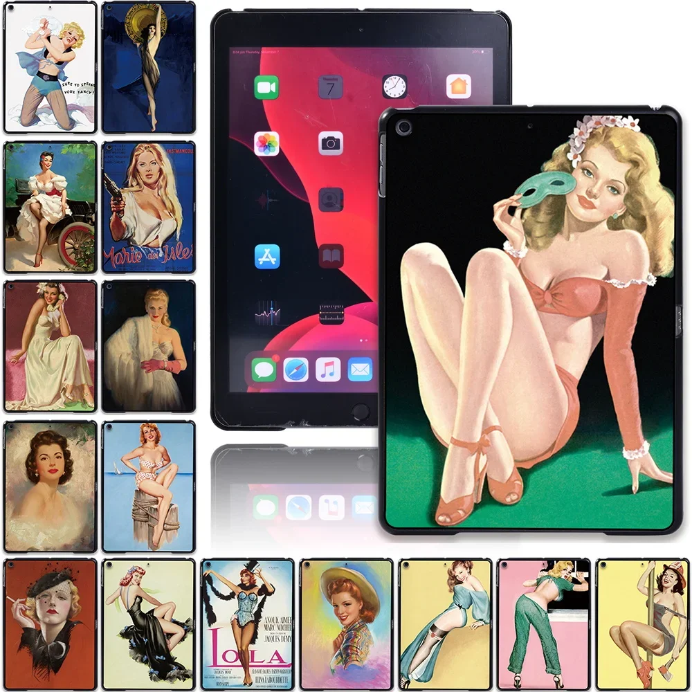 

Tablet Case for Apple IPad Mini 1/2/3/4/5 /iPad 2/3/4/iPad 9th/6th/7th/8th/5th Gen/Pro 11 Hard Back Shell Vintage Beauty Series