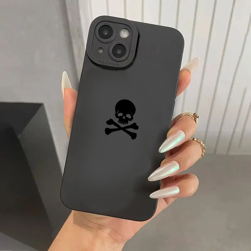 Black Skull Smiling Devil Print Case For Xiaomi Mi 13 12 11 Lite 5G 14 13T 12T 12X Poco M6 X6 X5 X3 F5 Pro Shockproof Soft Cover