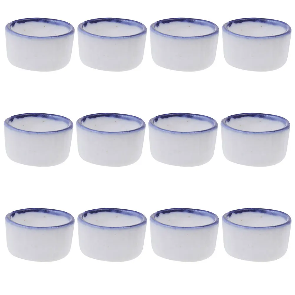 

12Pcs Ceramic Small Pets Water Feeder Easy Clean Compact Design Multispider Compatible Reptile Tank Small Reptile Feeding Bowl
