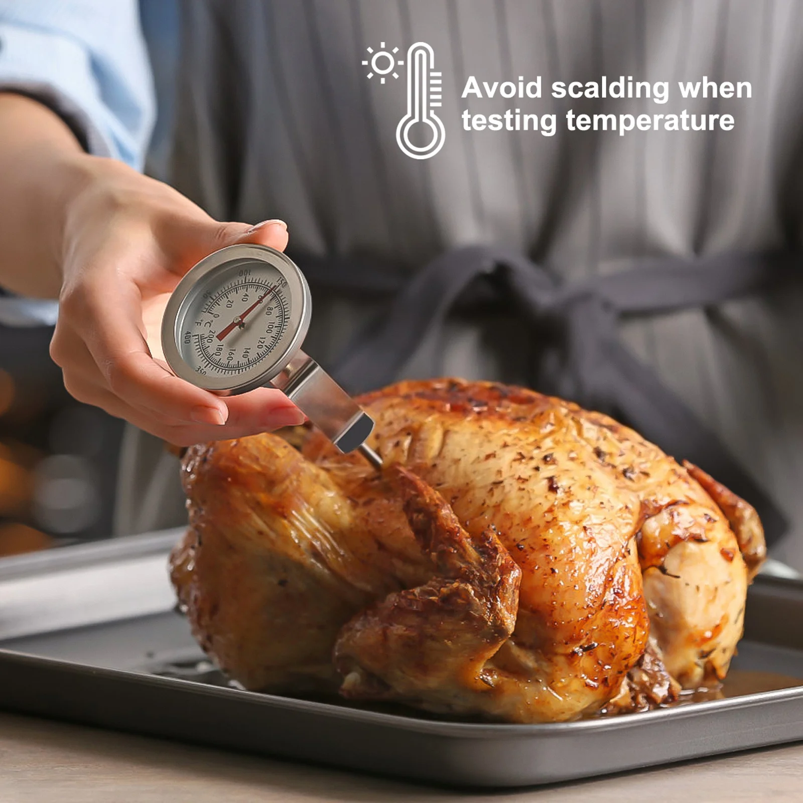 6Pcs Food Grade Stainless Steel Thermometer Clip Squeeze Middle for Easy Setup Probe Holder Silver Cup Holder Clip