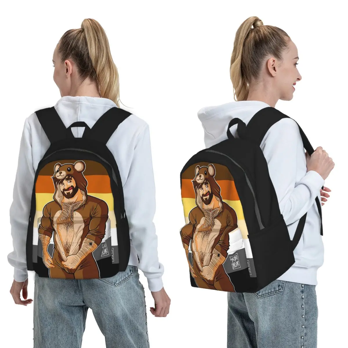 

Adam Likes Teddy Bears - Bear Pride Backpack Boys Girls BookBag Kids School Bag Laptop Shoulder Bags for Men Women