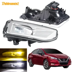 2 X 40W 8000LM LED Fog Light Assembly For Nissan Sunny Sedan 2020 2021 2022 H11 Car Right + Left Fog Driving Lamp White Yellow