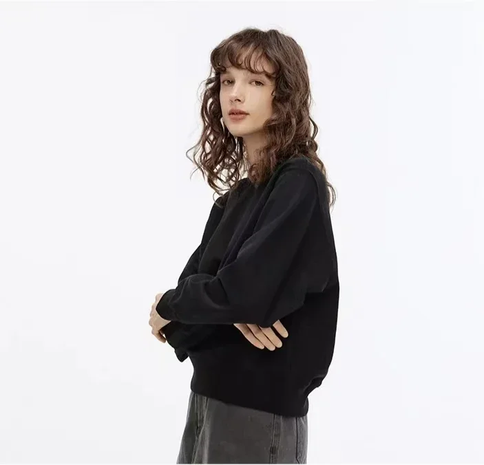 المرأة القطن Crewneck البلوز شعبية أنيمي زائد حجم البلوز طويلة الأكمام الدافئة يمكن ارتداؤها داخل أو خارج الخريف الشتاء #3