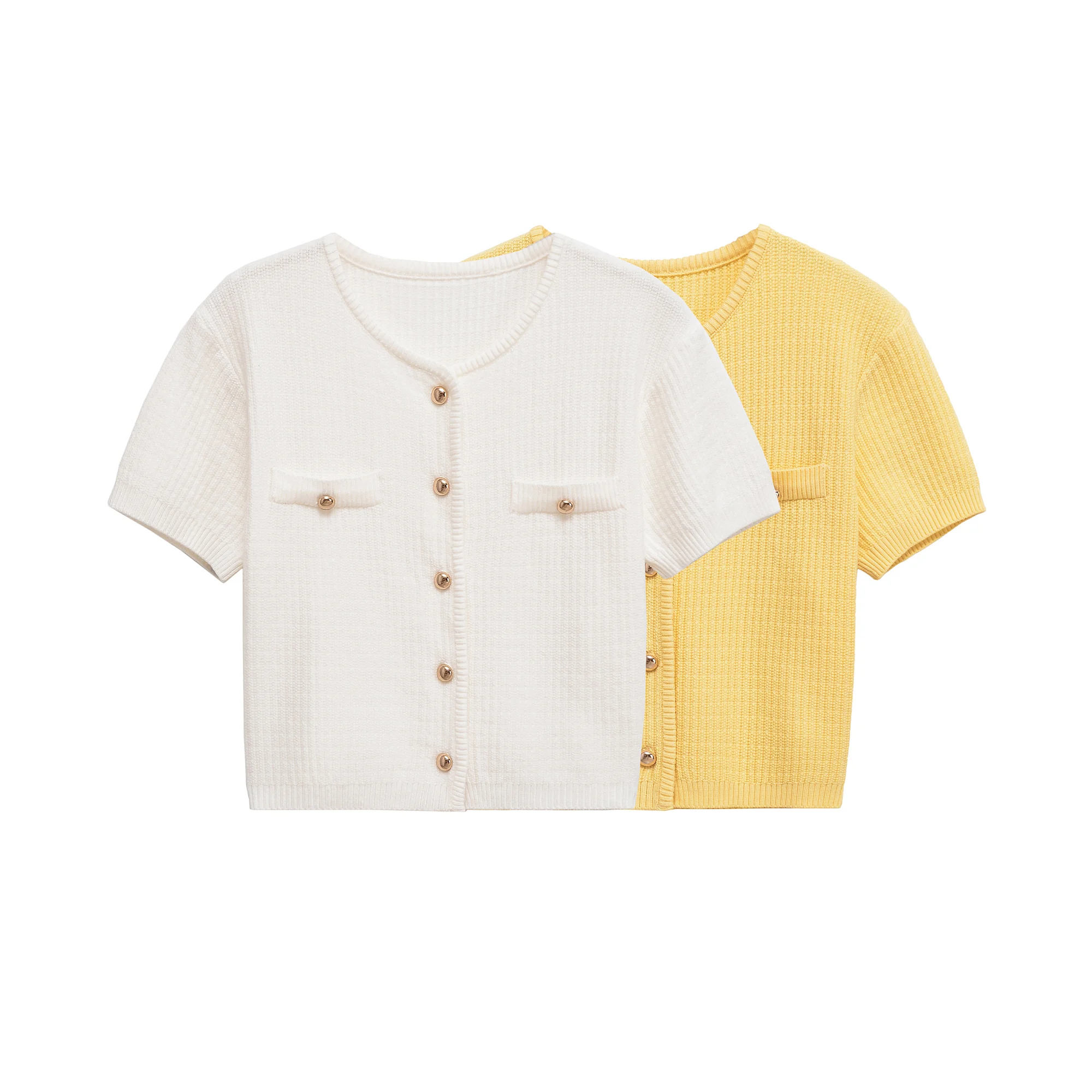 

Women's clothing new summer products Women's clothing round neck casual comfortable and versatile short-sleeved knitted cardigan