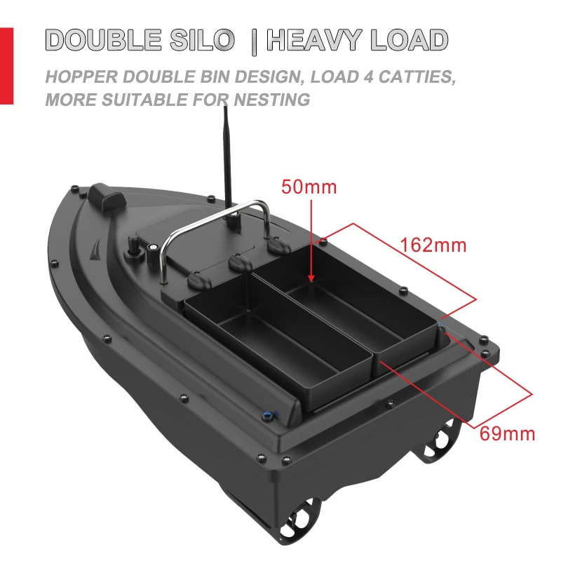 Doppio magazzino telecomando barca 500M esca lanciatore pesca GPS posizionamento esca barca pesca punto fisso ritorno automatico