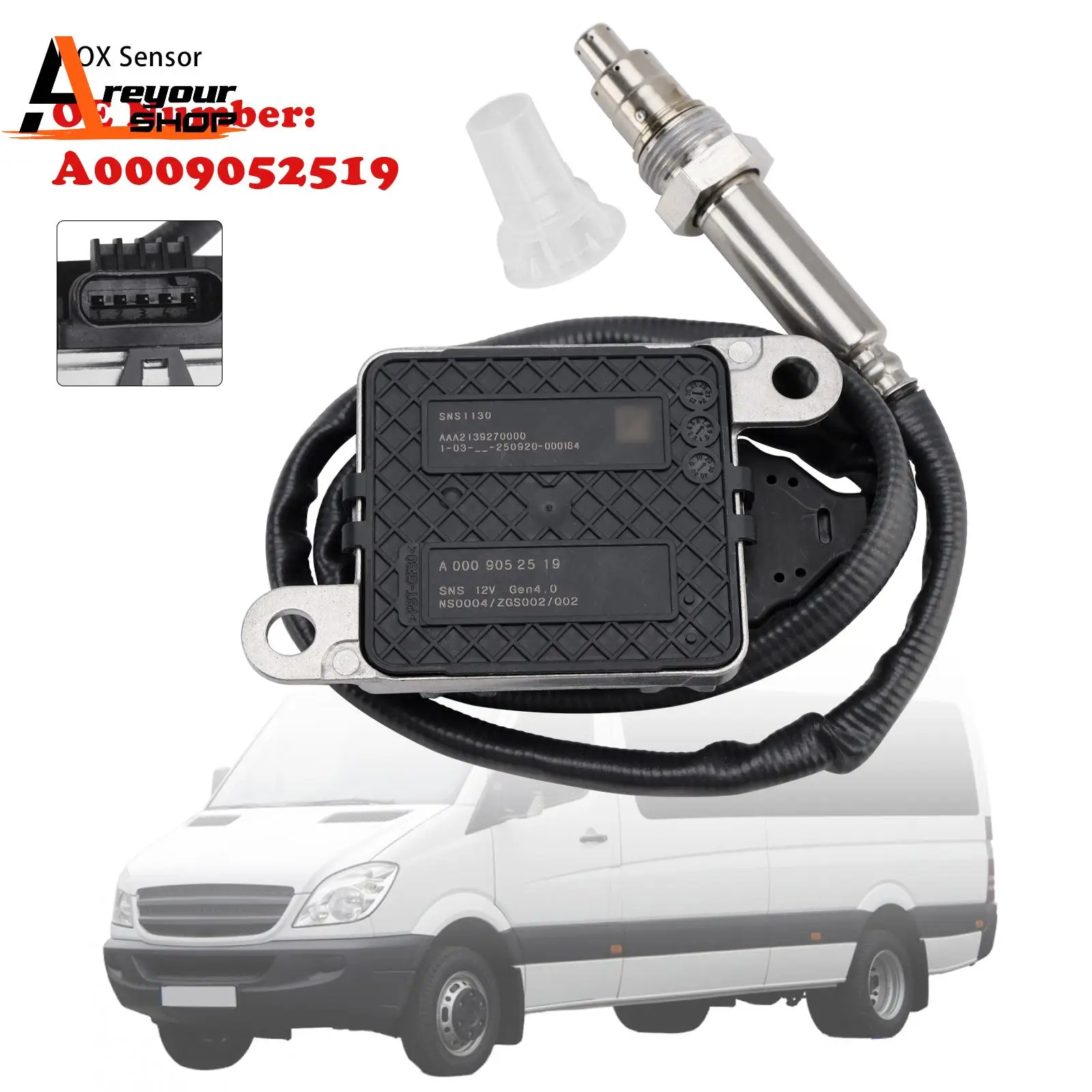 

Areyourhsop NOX Sensor Oxygen Sensor A0009052519 for Mercedes Benz W906 W447 W253