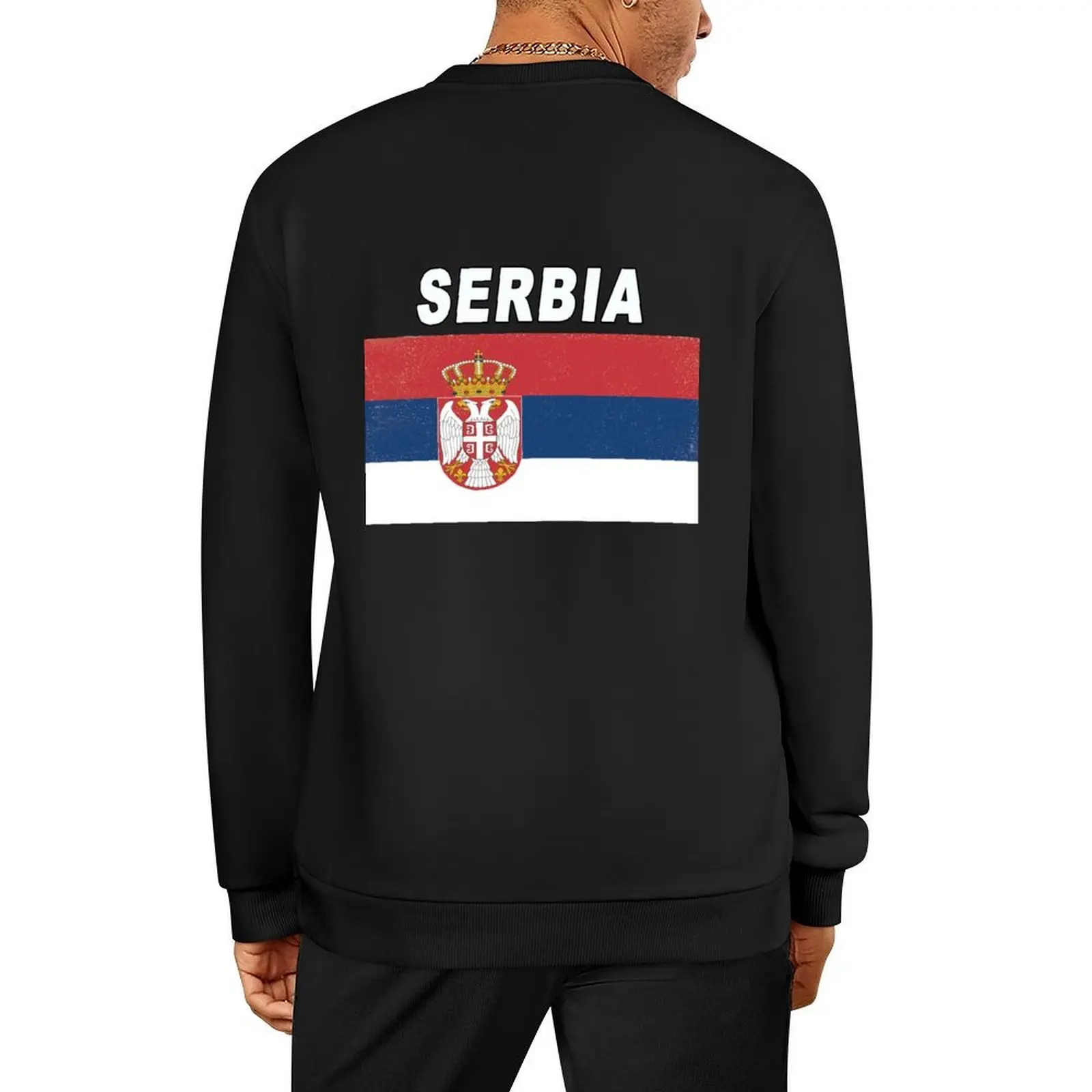 

Serbia National Sports Design - Distressed Srbija Flag Pullover tracksuit korean clothes autumn anime sweatshirt