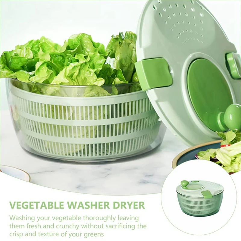 Salad Greens Manual Vegetables Dryer Dry Salad Fruits Vegetable Washing Bowl For Servings Lettuce Spinach